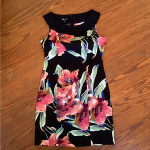 Sleeveless  Black Floral Dress